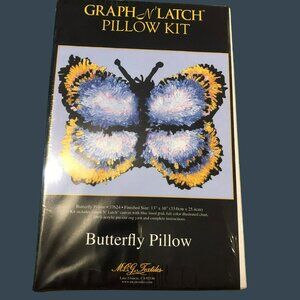 MCG Textiles Latch Hook N Graph Rug Kit Butterfly Pillow NIB 13"x10"